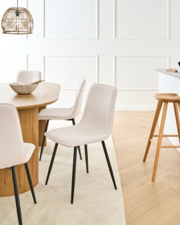 Zestaw 4 krzeseł do jadalni TUSCOLA Jasnobeżowy