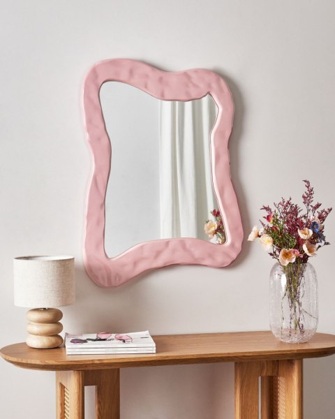 Lustro ścienne PENCRAN 60 cm 80 cm Różowy