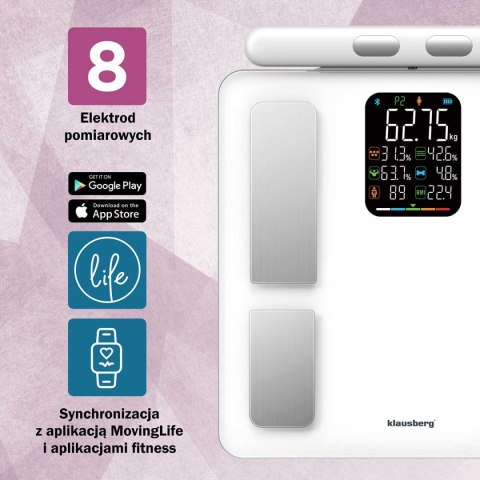 Analityczna Waga Łazienkowa Smart Ios Android Klausberg Kb-7857