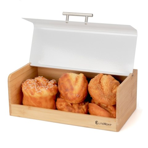 Chlebak Bambusowy Pojemnik Na Pieczywo E-6068 Biały