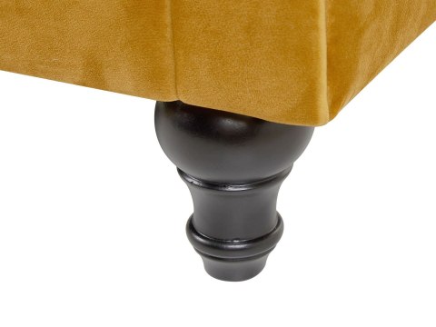 Sofa dla 3 osób CHESTERFIELD Welur Musztardowy
