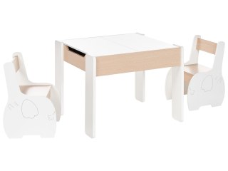 Toaletka dziecięca z taboretem Stół z krzesłami dla dzieci LOYD MDF Biały