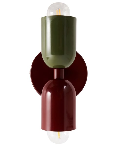 Zestaw 2 lamp ściennych TOPI Metal Czerowny/ zielony