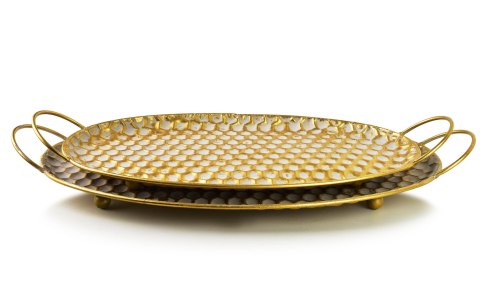 HEXAGONE GLOW Komplet 2 tac dekoracyjnych owalne 51x30x3/45x24x3cm