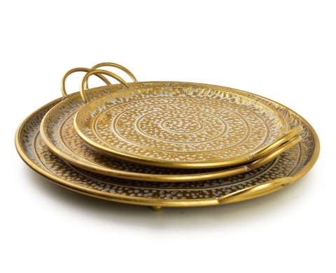 MARINA DARK Komplet 3 tac dekoracyjnychokrągłe 50x50x2/44x44x2/36x36x2cm