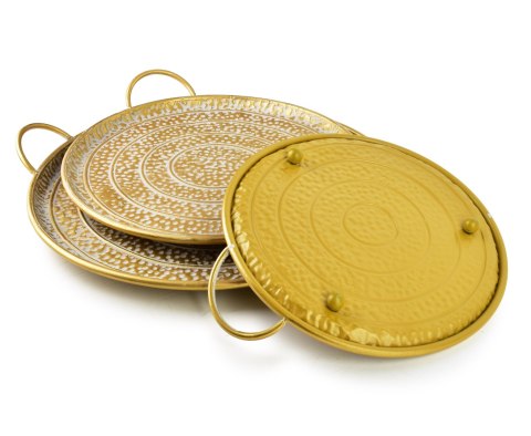 MARINA DARK Komplet 3 tac dekoracyjnychokrągłe 50x50x2/44x44x2/36x36x2cm