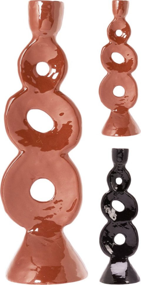 ŚWIECZNIK SZKLIWIONY 25CM 2 RODZAJE