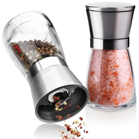 Zestaw Ręcznych Młynków Do Pieprzu I Soli Szklanych 259608