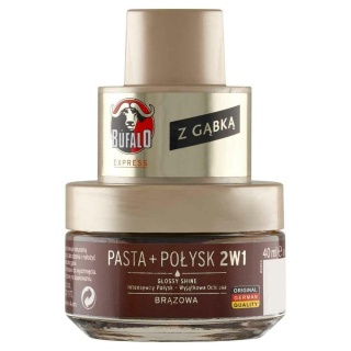 Bufalo 2w1 Pasta + Połysk Do Butów Brązowa 40ml..