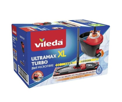 Vileda Ultramat Turbo Płaski XL 161023 Zestaw Mop + Wiadro