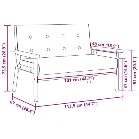  2-osobowa sofa, czarna, sztuczna skóra Lumarko!