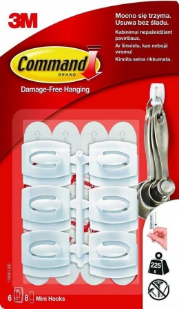 3M Command Haczyki 6szt Biale 225g 17006..