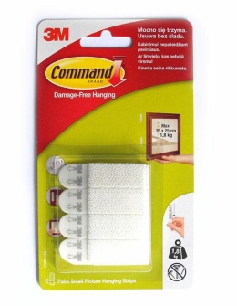 3M Command Rzepy Do Wieszania Obrazów Małe 4 Pary (8 szt) 17202-Cee..