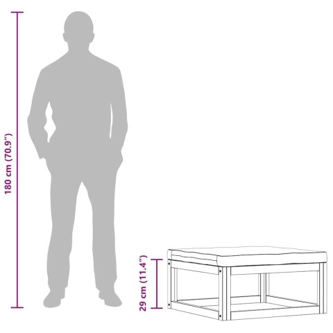  Podnóżek z kremową poduszką, lite drewno akacjowe Lumarko!