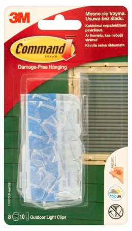 3M Command 8 Klipsów Do Wieszania Lampek 17017CLR-AWWCEE