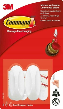 3M Command Haczyki 2szt Białe 450g Owalne 17082..