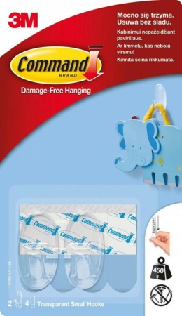 3M Command Haczyki 2szt Transparentne 450g 17092clr