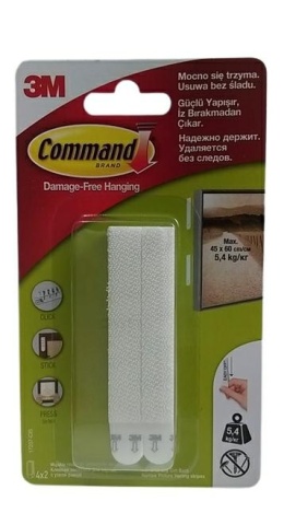 3M Command Rzepy Do Wieszania Obrazów Wąski 4szt 17207..