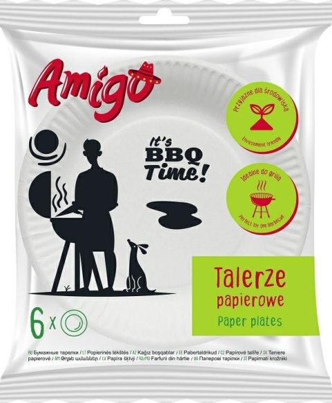 Gosia Amigo Jednorazowe Talerze Papierowe 18cm 6szt 6224..