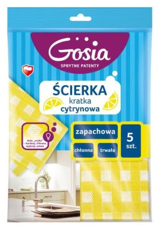 Gosia Ścierka Cytrynowa Kratka 33x48cm 5szt 7856..