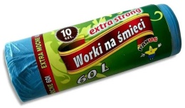 Pakuś Worki Extra Strong 60l 10szt Niebieskie 2389..