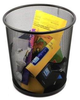 Kosz Metalowy Na Śmieci 20l Czarny Okrągły Siatka F