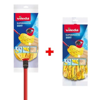 Vileda Zestaw Supermocio Soft Mop Z Drążkiem + Wkład