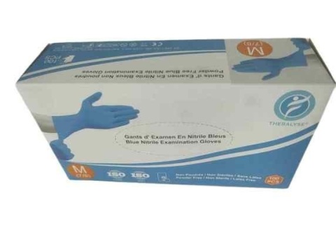 Rękawice Nitrylowe 100szt M Niebieskie Rozmiar..