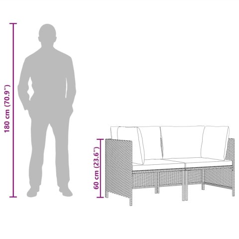  2-częściowa sofa ogrodowa z poduszkami, szara, polirattan Lumarko!