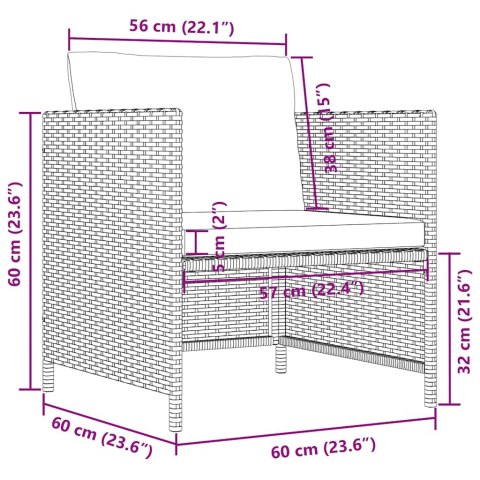  Fotel ogrodowy z poduszkami, rattan PE, czarny Lumarko!