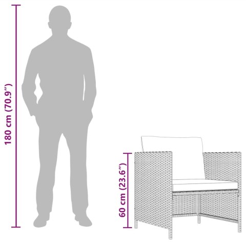  Fotel ogrodowy z poduszkami, rattan PE, czarny Lumarko!