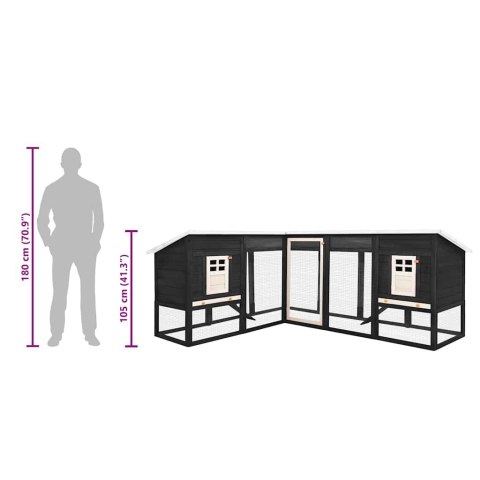  Klatka dla królika z wybiegiem, szaro-biała, drewno jodłowe Lumarko!