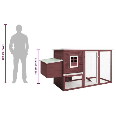  Klatka dla kur z miejscem do gniazdowania, brązowa, drewniana Lumarko!