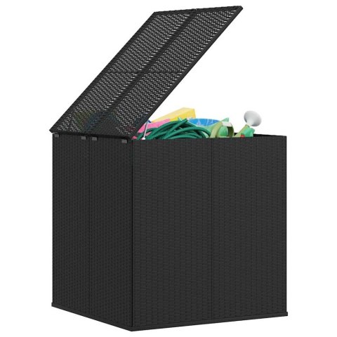  Skrzynia na poduszki ogrodowe rattan PE 100x97,5x104 cm, czarna Lumarko!
