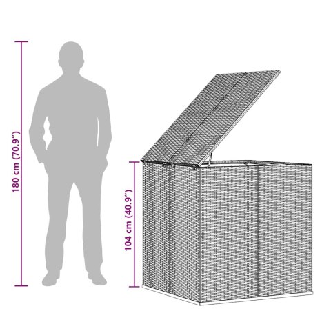  Skrzynia na poduszki ogrodowe rattan PE 100x97,5x104 cm, czarna Lumarko!