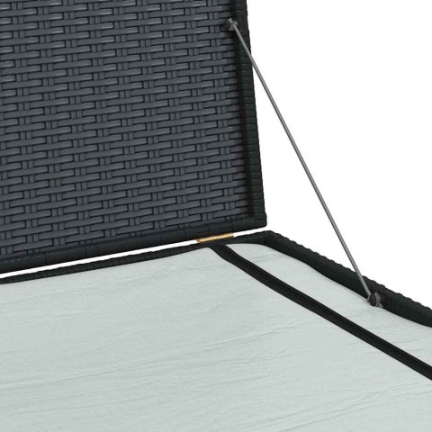  Skrzynia ogrodowa, czarna, 150 x 100 x 100 cm, rattan PE Lumarko!