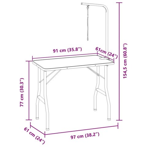  Stół groomerski ze smyczą, regulowany Lumarko!