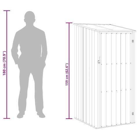  Szopa ogrodowa, szara, 87x98x159 cm, stal galwanizowana Lumarko!