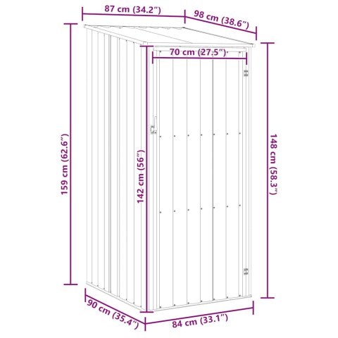  Szopa ogrodowa, zielona, 87x98x159 cm, stal galwanizowana Lumarko!