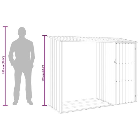  Szopa z wiatą na drewno, szara, 245x98x159 cm, stal Lumarko!