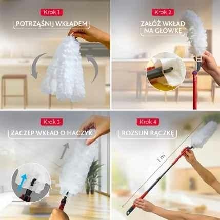 Vileda Miotełka Do Kurzu Kurzawka Z Długą Rączką Flex&Catch + 1 Wkład 179434..