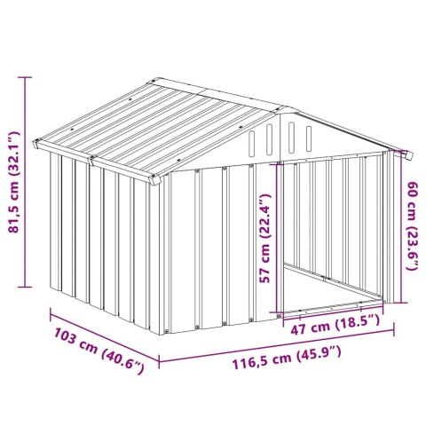  Buda dla psa, antracytowa, 116,5x103x81,5 cm, stal  Lumarko!