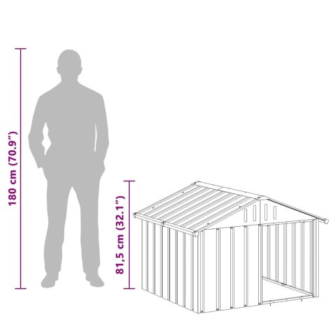  Buda dla psa, szara, 116,5x103x81,5 cm, stal  Lumarko!