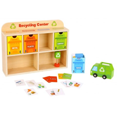 TOOKY TOY Drewniane Centrum Recyklingu Edukacyjny Sorter  Lumarko!