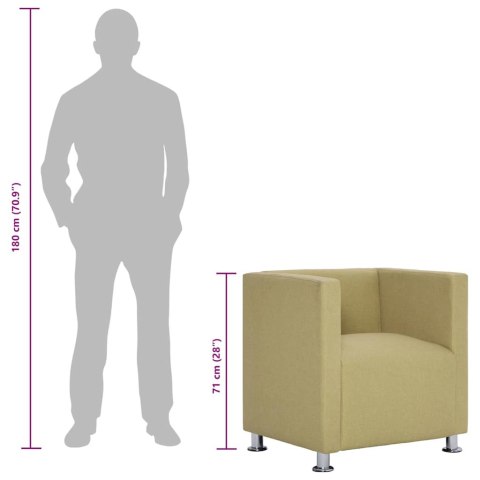  Fotel kubik, zielony, tkanina Lumarko!