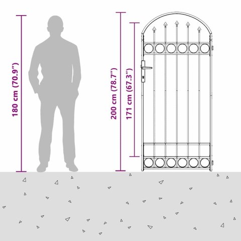 Brama ogrodzeniowa Szary 89 x 200 cm Stal Lumarko!
