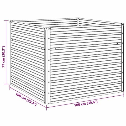  Donica do podniesionej grządki, 100x100x77 cm, stal, zielona Lumarko!
