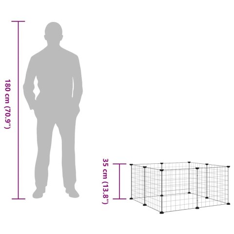  Klatka dla zwierząt, 8 paneli, czarna, 35x35 cm, stalowa Lumarko!