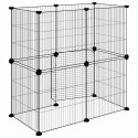  Klatka dla zwierząt z bramką, 12 paneli, czarna, 35x35 cm, stal Lumarko!