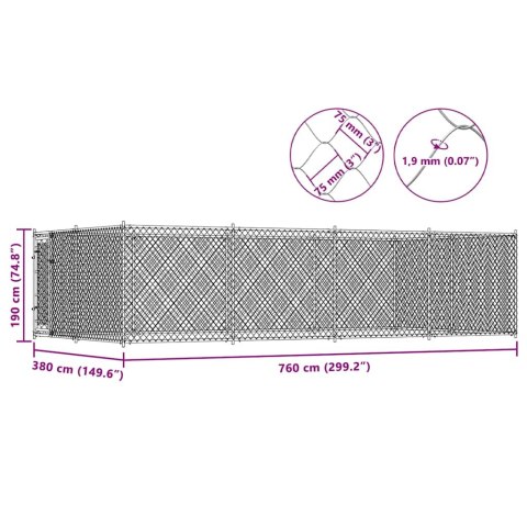  Kojec dla psa, 8 x 4 x 2 m Lumarko!